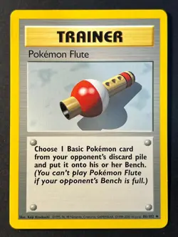 Pokemon Flute 86/102 4th Print Base Set Uncommon Pokemon Card LP - Image 1