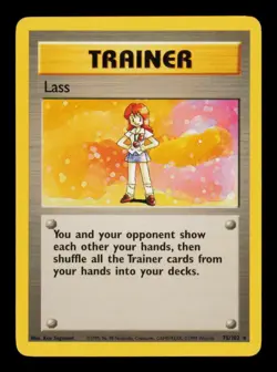 Pokemon Card Lass 75/102 Rare Base Set Vintage Trainer WOTC LP 1999 - Image 1