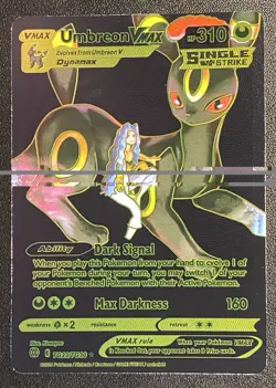 Pokemon Black Foil Fan Art Umbreon VMAX Full Art TG23/TG30 Display Card - Image 1