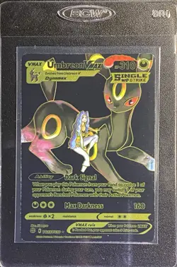 Pokemon Black Foil Fan Art Umbreon VMAX Full Art TG23/TG30 Display Card - Image 3