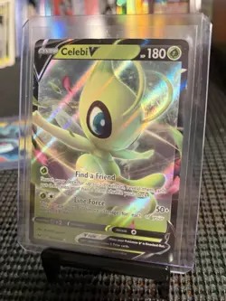 Pokemon TCG Celebi v Sword & Shield Base Set Holo Ultra Rare Card 001/202 - Image 1