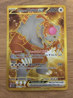 Pokemon TCG Bloodmoon Ursaluna EX Twilight Masquerade Card 222/167 Sv06 - Image 1