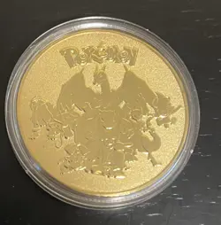 Mewtwo Pokemon Card Gold Coin Collectible Commemorative Metal Coin Gold Plated - Image 2