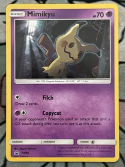 Mimikyu SM99 Sun & Moon Ultra Rare Holo Black Star Promo Pokemon Card - Image 1