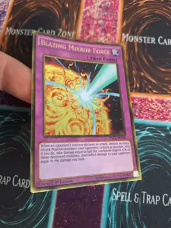 Yugioh Blazing Mirror Force PGL3-EN100 Gold Rare 1st Edition Near Mint - Image 2