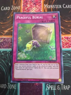 Yugioh Peaceful Burial CHIM-EN077 Super Rare 1st Edition Near Mint - Image 1