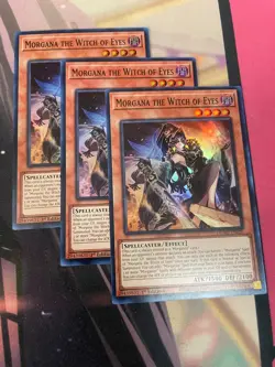YUGIOH - MORGANA THE WITCH OF EYES X3 - SUPER RARE - 1ST ED - NM - DUAD - Image 1
