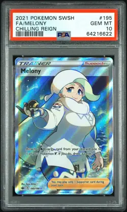 Melony Pokemon Sword & Shield Chilling Reign 195 PSA 10 - Image 1