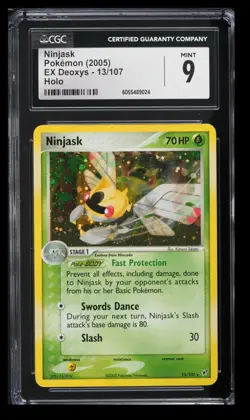 2005 Pokemon EX Deoxys Ninjask CGC 9 English #13/107 Holo Rare - Image 1