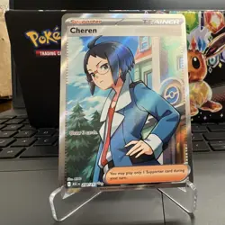 Pokemon Cheren Trainer-Supporter Full Art Ultra Rare Holo 258/217 ASC 2026 NM - Image 1