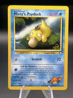 Misty's Psyduck 54/132 W Stamped Promo Pokemon TCG Gym Heroes WOTC - Image 1