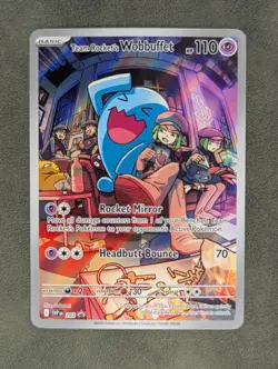Team Rocket's Wobbuffet 203 Pokemon TCG Promo SV NM - Image 1