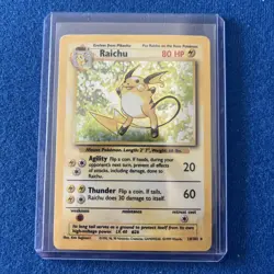 Pokemon: Raichu #12/102 Base Set 2 Holo Rare 2000 WOTC - Vintage LP - C28 - Image 1