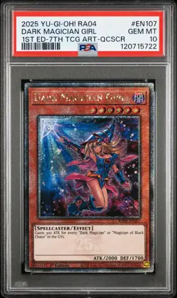 Yugioh PSA 10 2025 Dark Magician Girl RA04-EN107 QCR 1st Edition "7th Art" *5722 - Image 1