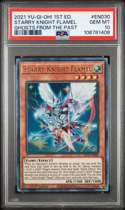 2021 YU-GI-OH! GHOSTS FROM THE PAST 1ST ED #EN030 STARRY KNIGHT FLAMEL PSA 10 - Image 1