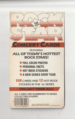 1984 Concert Cards Angus Young AC/DC Rock Star On Top 10 Cards Pack 1st Series - Image 2