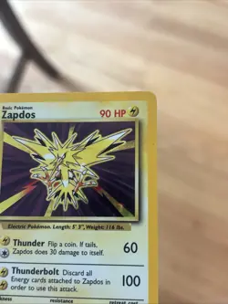 Pokemon TCG Zapdos Base Set Holo Unlimited Rare Card 16/102 - Image 5