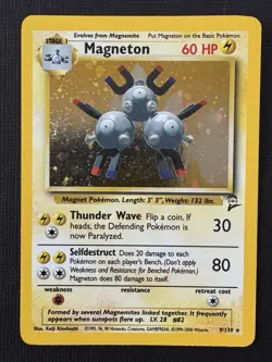 Pokemon Magneton 009/130 Base Set 2 Holo Rare 60HP Stage 1 TCG Card English - Image 1