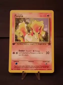 2000 Pokemon Card 64/82 ( Ponyta ) 1st Edition Team Rocket VLP-NM - Image 1
