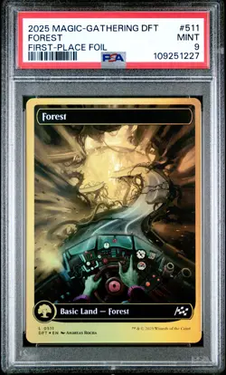 2025 MTG AETHERDRIFT FIRST-PLACE FOIL #0511 FOREST PSA 9 - Image 1