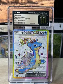 CGC PRISTINE 10 Lapras EX 158 Stellar Crown Full Art Ultra Rare Pokemon Card - Image 1