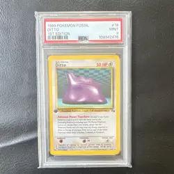 Pokemon Ditto 18/62 Fossil 1st Edition Rare PSA 9 1999 English Regular - Image 1