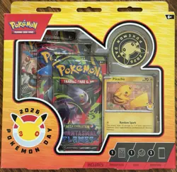 Pokemon TCG 2026 Pokemon Day 30th Anniversary Sealed Box Pikachu Promo 3 Packs - Image 1