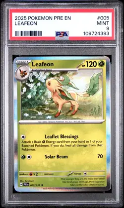 2025 POKEMON PRE EN-PRISMATIC EVOLUTIONS #005 LEAFEON PSA 9 - Image 1