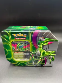 Pokemon TCG Iron Leaves ex Paradox Clash Tin New Sealed 5 Boosters 1 Promo x5 - Image 1