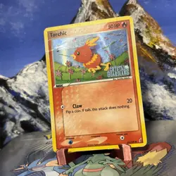 Torchic - 65/100 Pokemon Crystal Guardians - Reverse Holo / Stamped Damaged - Image 2