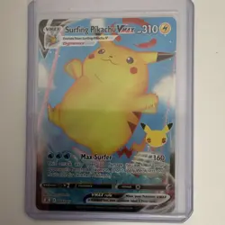 Pokemon Surfing Pikachu VMAX Celebrations Ultra Rare Holo Full Art 009/025 - Image 1
