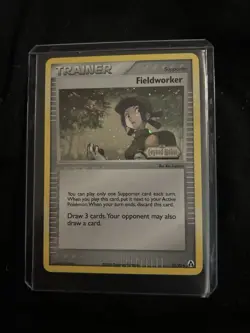 Pokemon Fieldworker 73/92 Legend Maker Stamped Reverse Holo Swirl By HandU - Image 1