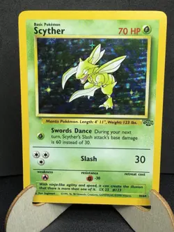 Pokemon TCG Scyther Jungle 10/64 Holo Rare Unlimited 70HP English 1999 - Image 1