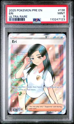 2025 POKEMON PRE EN-PRISMATIC EVOLUTIONS ULTRA RARE #136 ERI PSA 9 - Image 1