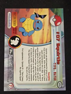 Pokemon Squirtle #07 Topps TV Animation Edition Holo Black Logo VLP - Image 2
