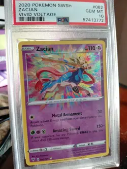 Pokemon Card Zacian 082/185 Holo Amazing Rare Vivid Voltage PSA 10 GEM MINT - Image 1