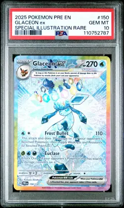 2025 Pokemon PRE EN Glaceon ex 150/131 Special Illustration Rare PSA 10 (787 - Image 1
