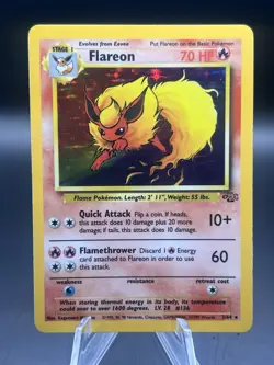 1999 Pokemon TCG Flareon 3/64 Jungle Unlimited Holo - Image 1