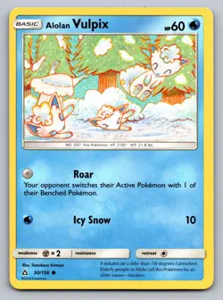 Alolan Vulpix 30/156 Common Ultra Prism Pokemon Lightly Played - Image 1