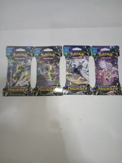 Pokemon Sun & Moon Lost Thunder art set 4 Booster Packs Lugia, Zeraora - Image 1