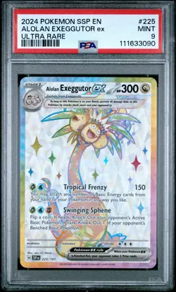 2024 POKEMON SSP EN-SURGING SPARKS ULTRA RARE #225 ALOLAN EXEGGUTOR EX PSA 9 - Image 1