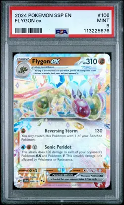 2024 POKEMON SSP EN-SURGING SPARKS #106 FLYGON EX PSA 9 - Image 1