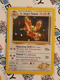 Pokemon TCG Lt. Surge's Fearow 7/132 Gym Heroes Holo Rare 70 HP Ken Sugimori - Image 2