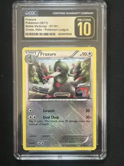 Pokemon CGC 10 GEM MINT! FRAXURE Noble Victories 87/101 Play League Cross. Holo - Image 1