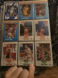 Up for sale is a large vintage NBA Hoops basketball card lot in binder form - Image 1