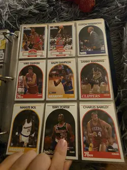Up for sale is a large vintage NBA Hoops basketball card lot in binder form - Image 5