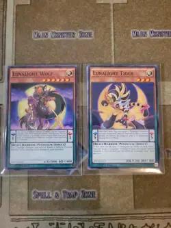 YUGIOH LUNALIGHT WOLF + LUNALIGHT TIGER SHVI COMMON 1ST ED NM - Image 1