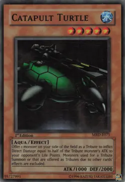Yugioh Catapult Turtle MRD-E075 Super Rare 1st Edition LP - Image 1