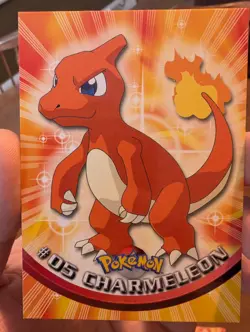 POKEMON Topps Card #5 CHARMELEON Non Holo Blue Logo Near Mint TV Animation 1999 - Image 1