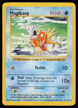 MAGIKARP 35/102 UNCOMMON BASE SET SHADOWLESS POKEMON LP - Image 1